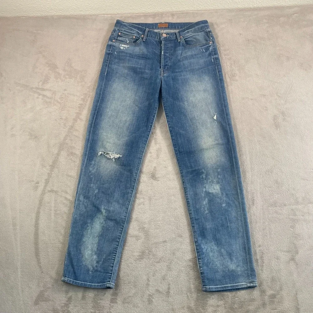 MOTHER The Brother Distressed Jeans in Getting Rowdy Women 30 (Tag 26) USA Made - Picture 6 of 14